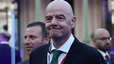 President of FIFA Gianni Infantino (2ndL) attends the closing ceremony of the Esports World Cup at the Grand Palais in Paris, France, on August 23, 2026. (Photo by Teresa SUAREZ / POOL / AFP)