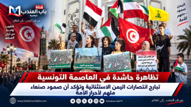 قناة باب المندب الرقمية: تظاهرة حاشدة في العاصمة التونسية تبارح انتصارات اليمن الاستثنائية وتؤكد أن صمود صنعاء ملهم لأحرار الأمة