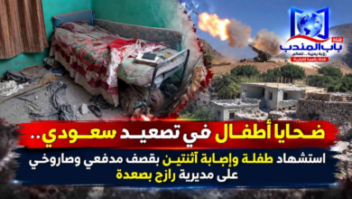 قناة باب المندب الرقمية: ضحايا أطفال في تصعيد سعودي.. استشهاد طفلة وإصابة اثنتين بقصف مدفعي وصاروخي على مديرية رازح بصعدة