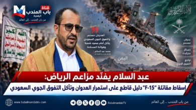 قناة باب المندب الرقمية: عبد السلام يفنّد مزاعم الرياض: إسقاط مقاتلة "F-15" دليل قاطع على استمرار العدوان وتآكل التفوق الجوي السعودي