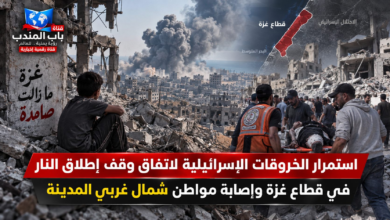 قناة باب المندب الرقمية: استمرار الخروقات الإسرائيلية لاتفاق وقف إطلاق النار في قطاع غزة وإصابة مواطن شمال غربي المدينة
