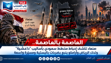 قناة باب المندب الرقمية: العاصمة بالعاصمة.. صنعاء تكشف إحباط مخطط سعودي بأساليب "داعشية" وتدك الرياض وأرامكو ينبع بضربات باليستية ومسيّرة واسعة