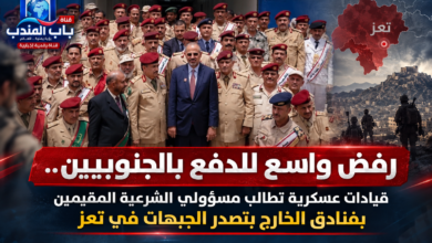 قناة باب المندب الرقمية: رفض واسع للدفع بالجنوبيين.. قيادات عسكرية تطالب مسؤولي الشرعية المقيمين بفنادق الخارج بتصدر الجبهات في تعز