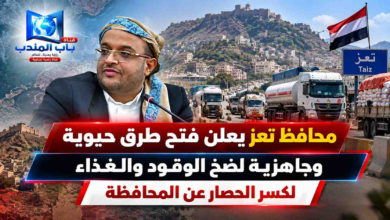 قناة باب المندب الرقمية: محافظ تعز يعلن فتح طرق حيوية وجاهزية لضخ الوقود والغذاء لكسر الحصار عن المحافظة